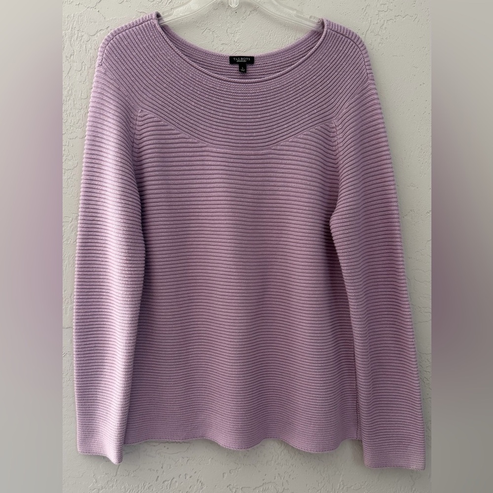 Talbots Lilac/Lavender/Purple Women's Ribbed Sweater, Sz L